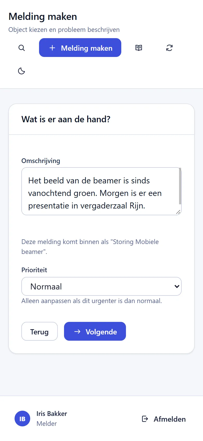 Een storing melden op de telefoon