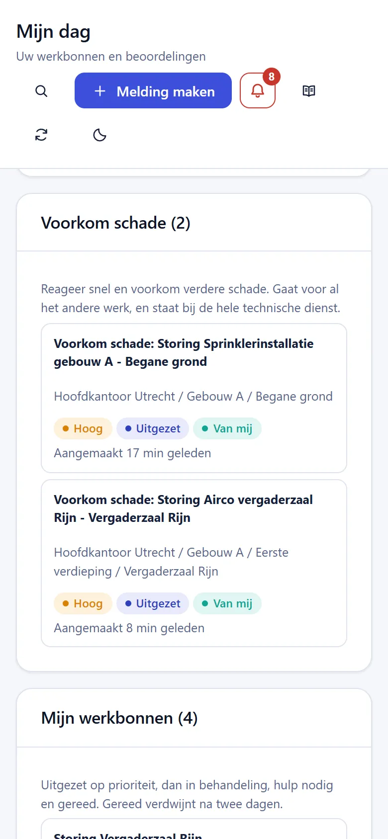 Mijn dag: de werkbonnen van een monteur op volgorde